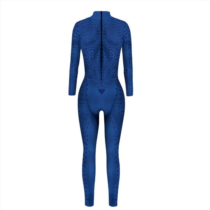 Szytypyl Mystique Costume for Women Halloween Cosplay Bodysuits 3D Style Jumpsuit Sexy Romper - Image 4